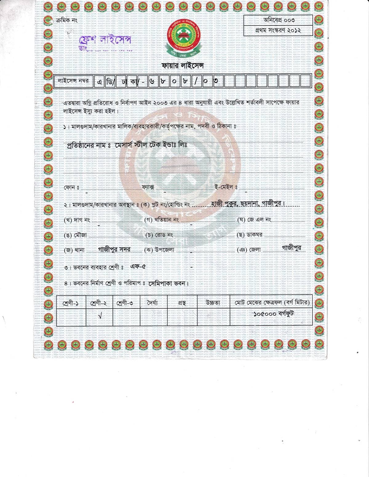 Fire License